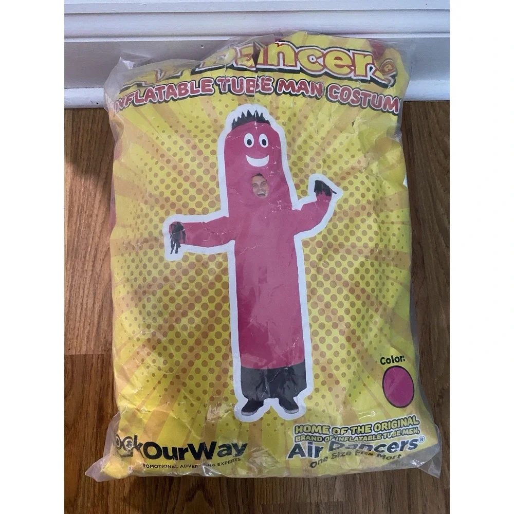 Halloween Air Dancers Inflatable Tube Man Costume - Wacky Waving Inflatable Pink